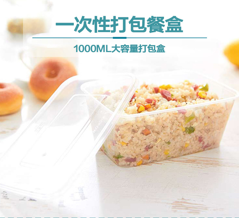 一次性餐盒塑料碗快餐便當(dāng)湯碗長(zhǎng)方形透明飯盒